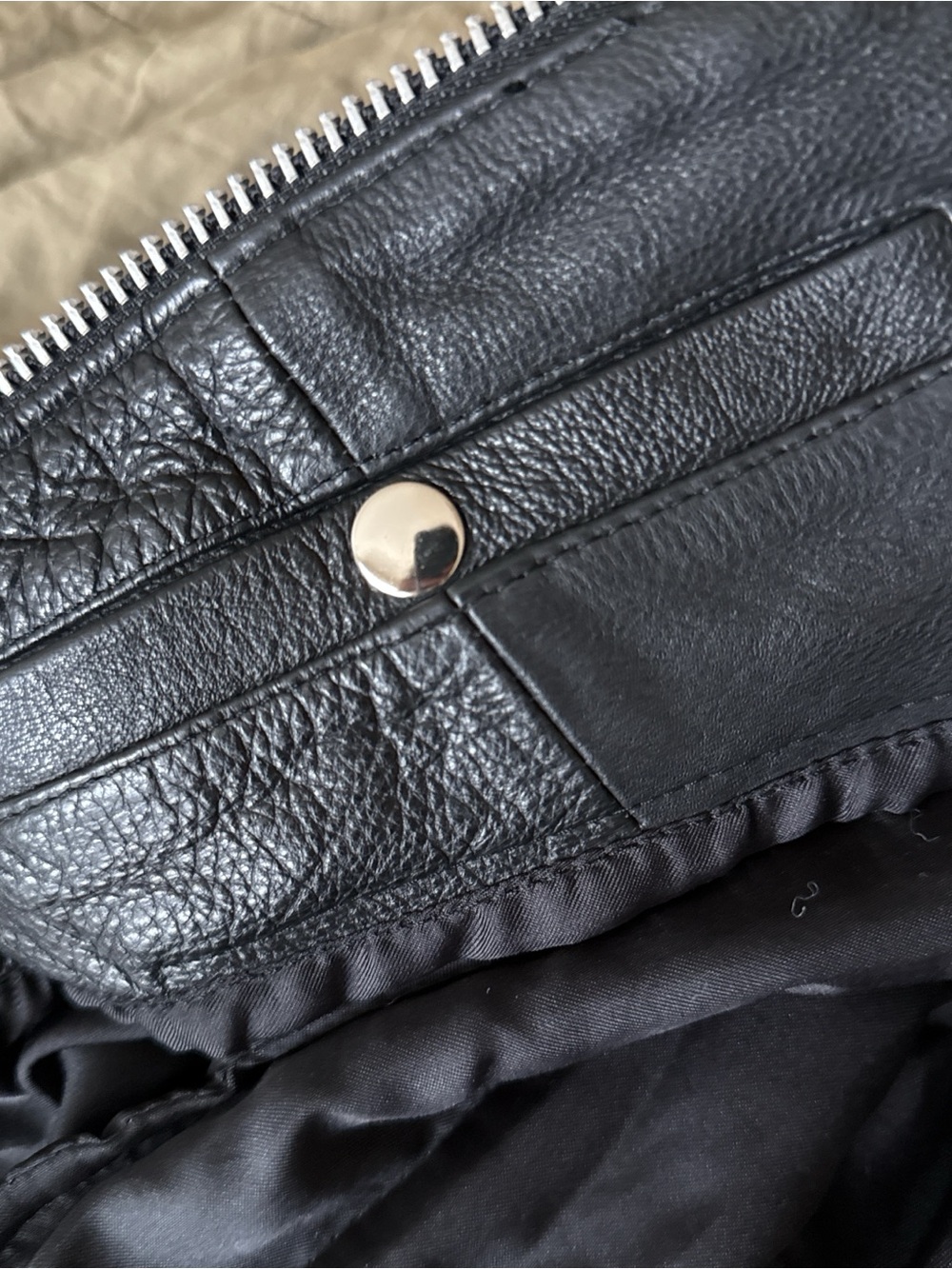 Black Leather Biker Jacket - Picture 5 of 6